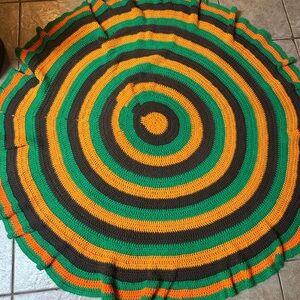 Colorful Crochet Round Blanket